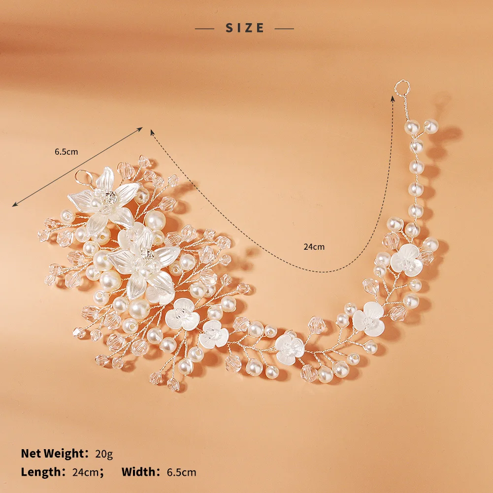 QYY свадебные аксессуары для волос цветок Кристалл Жемчужный обруч ювелирные