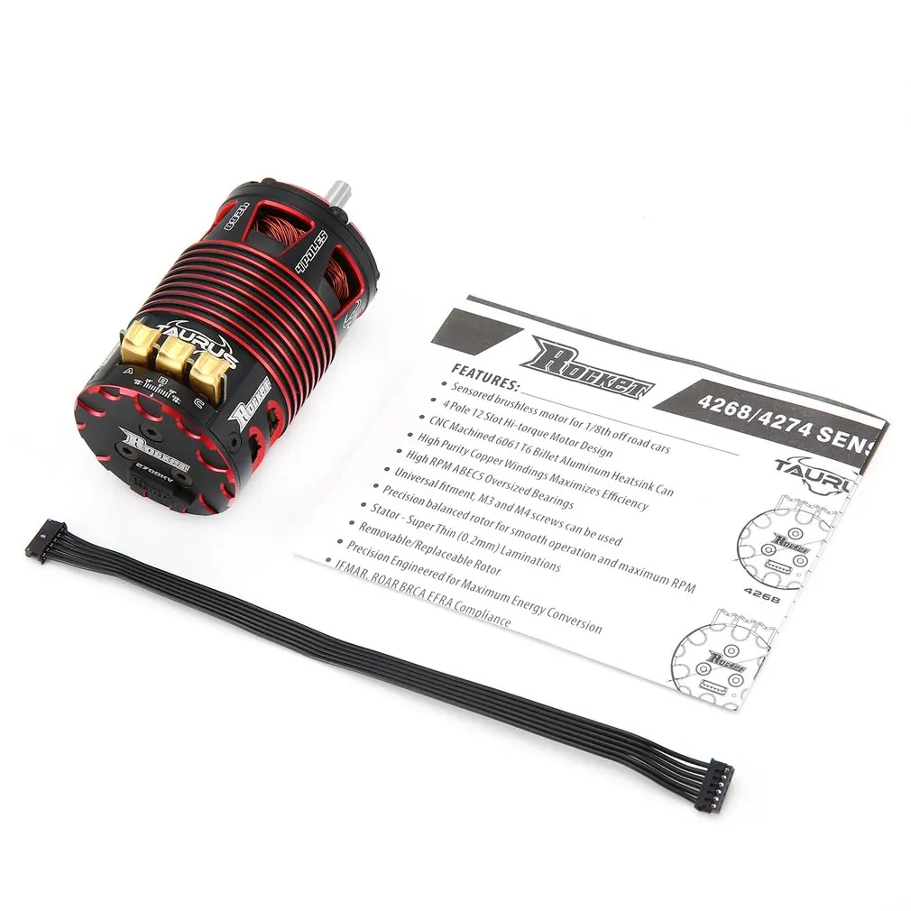 

Rocket 4268 2700KV бесщеточный сенсорный двигатель 4-полюсный автоматический автомобильный двигатель RC для 1/8 Электрический на дороге автомобиль З...