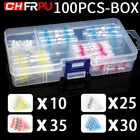 100 шт. в коробке, водонепроницаемый сварочный термоусадочный соединитель для проводов, паяльная втулка, набор обжимных клемм для проводов, морская изоляция