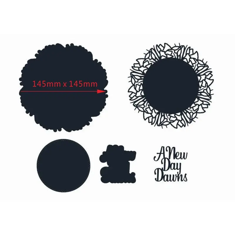 

Hollowed Border Circle Frame Metal Cutting Dies A New Day Dawns&Circle Frame Die Cut For Card Making DIY Decoration New 2019