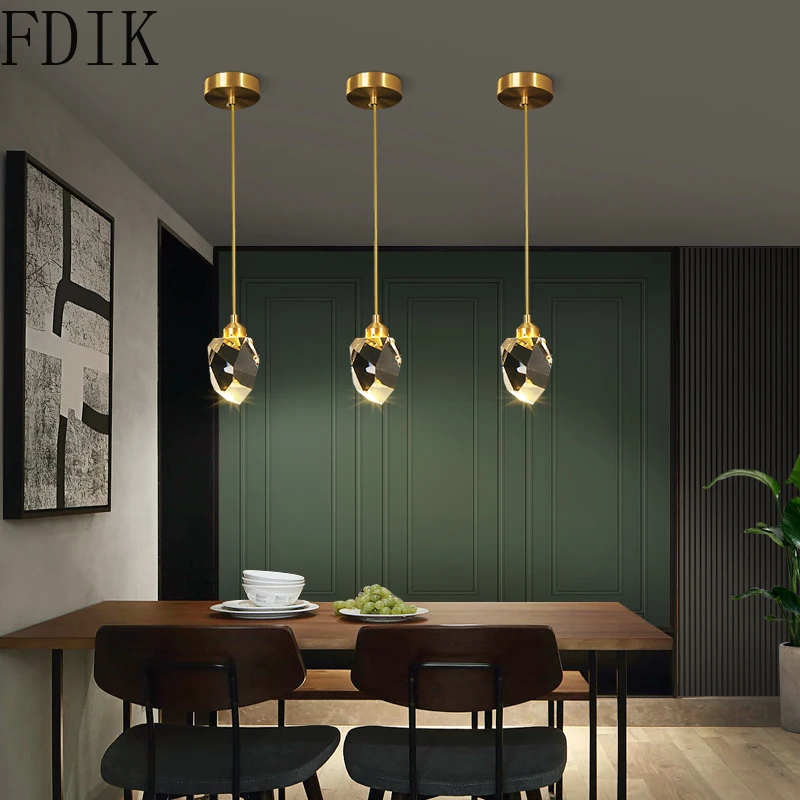 Новый Хрустальный подвесной светильник роскошная Подвесная лампа с одной