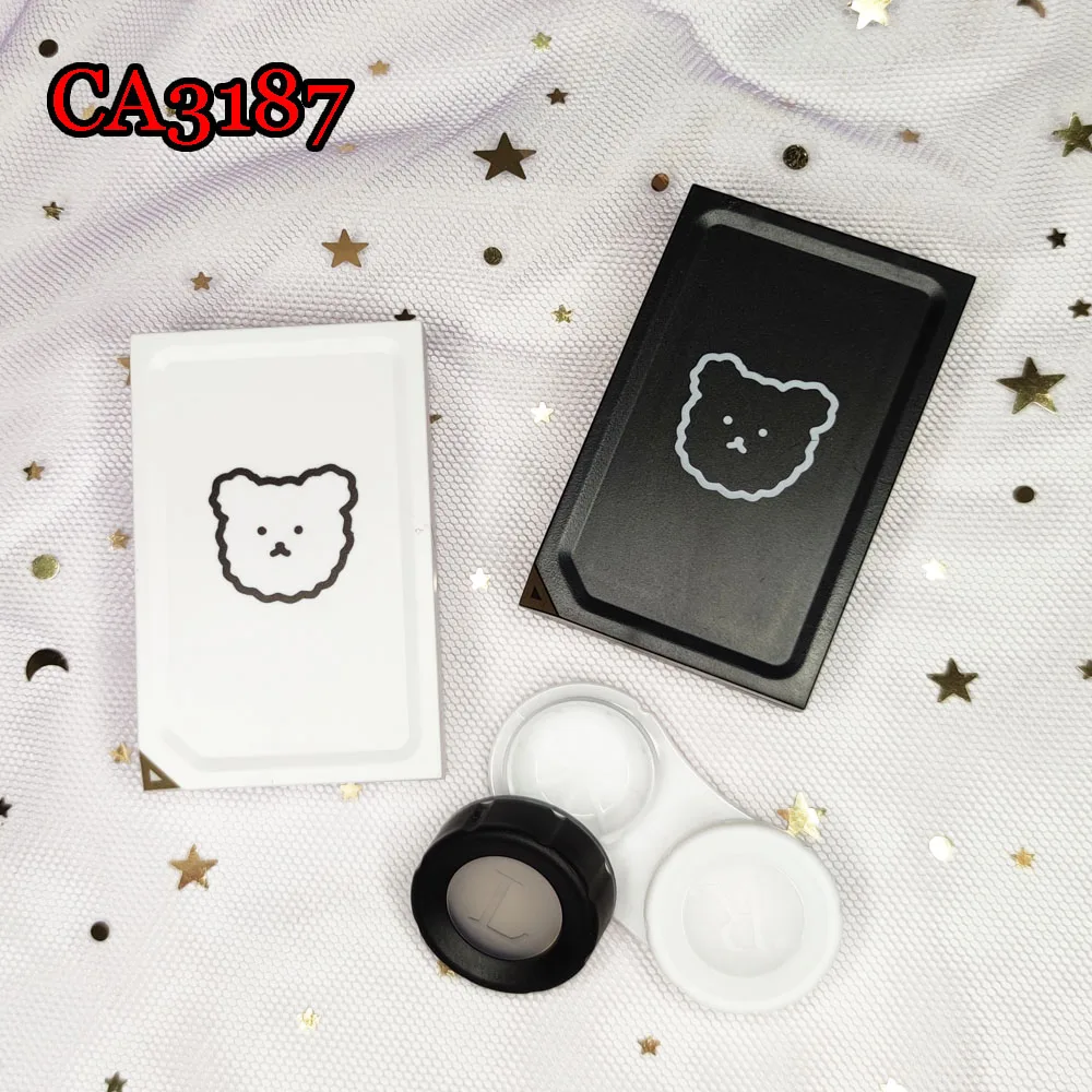 Чехол для контактных линз Pure Bear с зеркалом женский портативный цветной контейнер