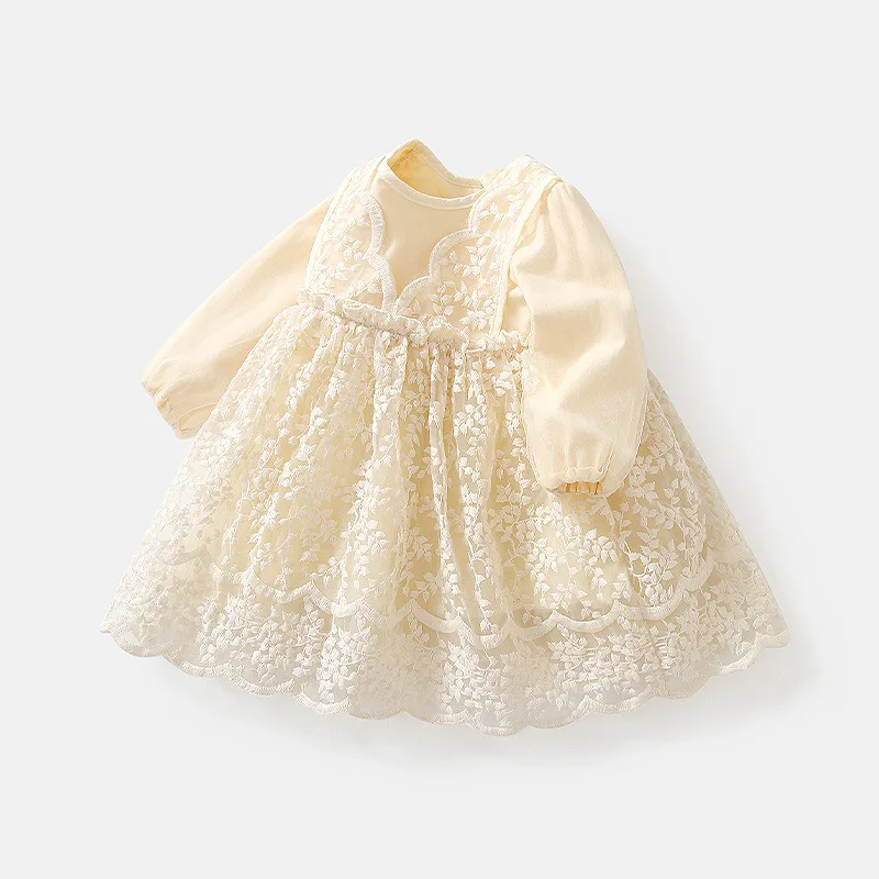 

Princess Dress Kids Girl Spring Dresses Long Sleeve Fall Clothes For 0-5Y Girls Chic Lace Party Wedding Tutu Dress Baby Girl