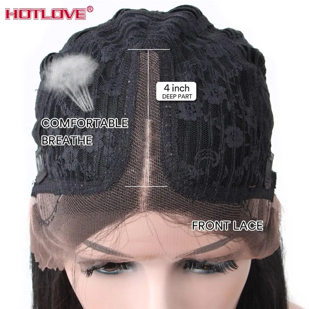 Бразильские кудрявые прямые парики из натуральных волос 4x2 кружевные передние с