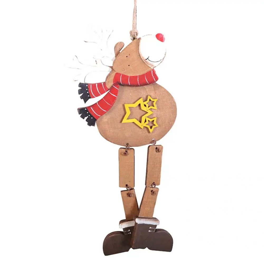 

Wood Craft Durable Delicate Cartoon Long Leg Deer Hanging Sign Holiday Theme Hanging Artwork Lovely for Home
