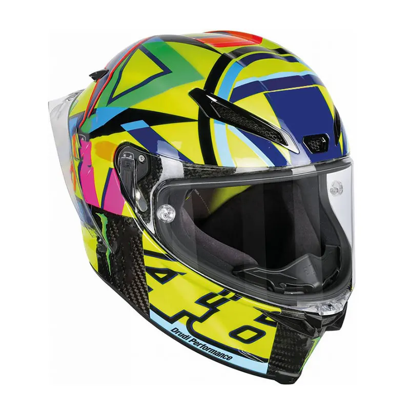 

Мотоциклетный шлем на все лицо AGV Pista GP RR, шлем для езды на велосипеде Rossi 46, профессиональный гоночный шлем в горошек