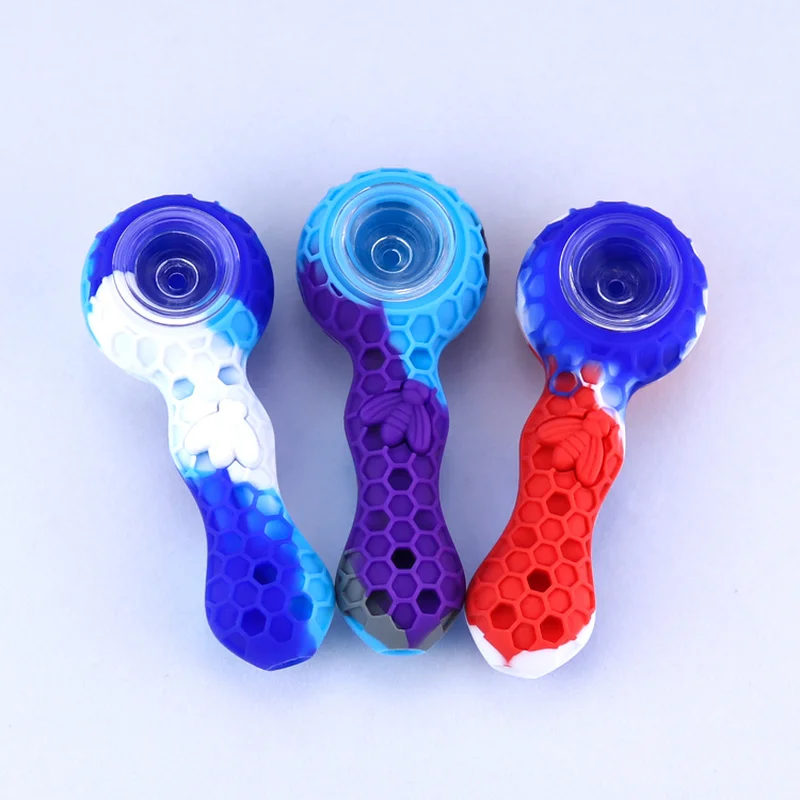 

Dry smoke Creative Silicone Smoking Pipe Travel Tobacco Pipes Spoon Cigarette Tubes Herb Tobacco Accessories cigarette holder