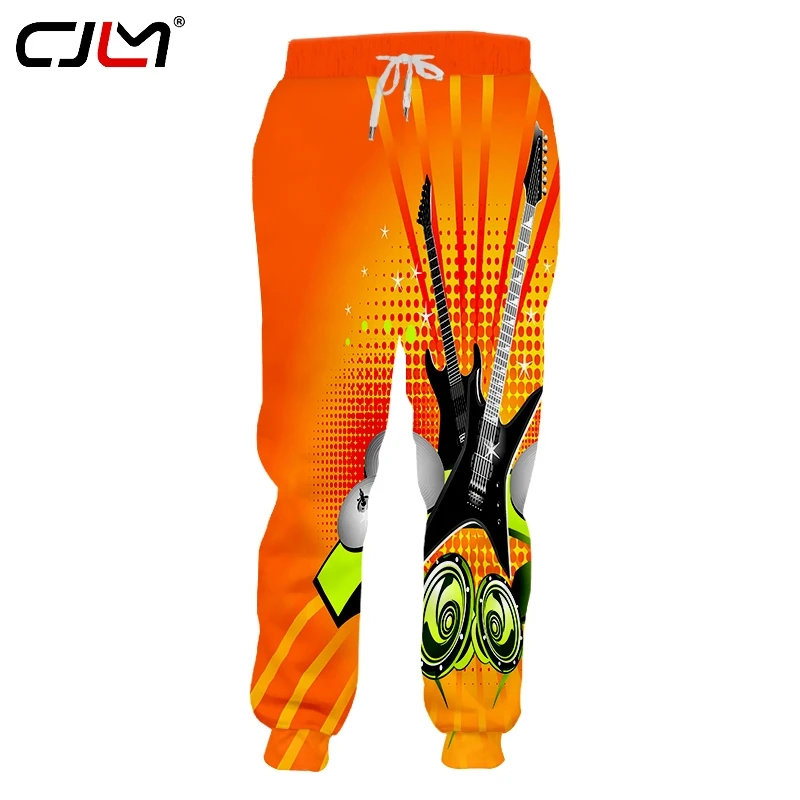 Забавные мужские музыкальные тренировочные брюки CJLM с 3D принтом гитары 2019 новые