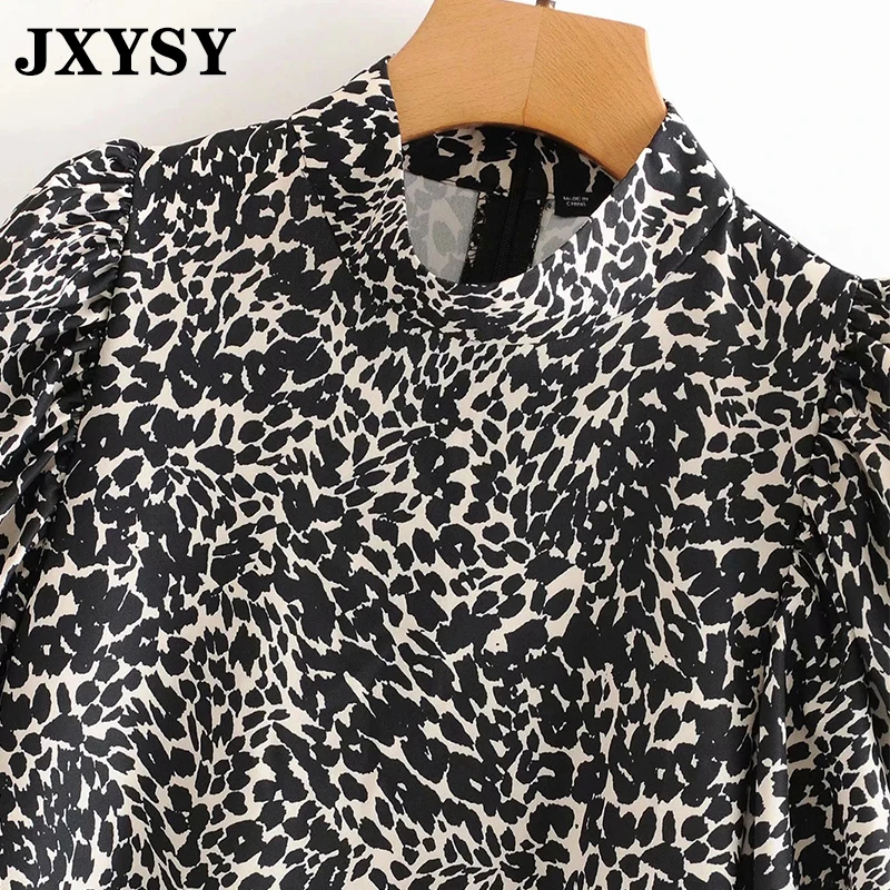 Женская винтажная блузка JXYSY Za модная офисная в полоску с круглым вырезом и