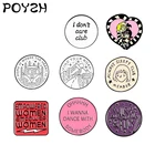 Круглый значок от Beetlejuice Lydia счастливый автобус феминизм значок на лацкан для магических очков красное уплотнение усталость я не волнуюсь танцы эмалевые броши