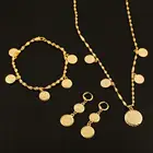 Женский браслет с эфиопскими монетами, золотого цвета, 24 карата