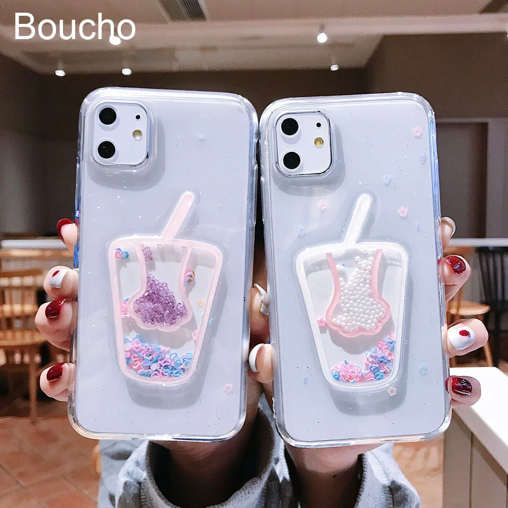 Чехол для телефона iPhone 11 pro Max XS X XR SE2 3D жемчужный молочный чай чехол SE 6 6S 7 8 Plus