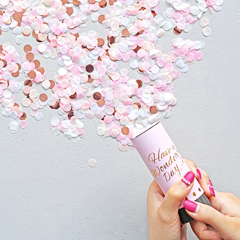 1 шт. Круглый вечерние конфетти Poppers для свадьбы с днем рождения - Цена: 182,63 руб.