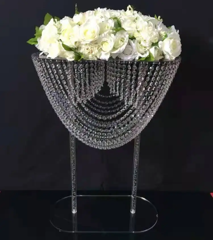 80 см высокий акриловый кристаллический стол стойка для цветов с железным