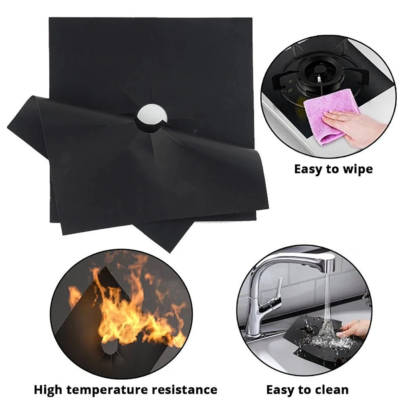 

2pcs Reusable Gas Stove Protectors Aluminum Gas Foil Stove Burner Protector Cover Home Kitchen Stove Cleaning Protection Pad