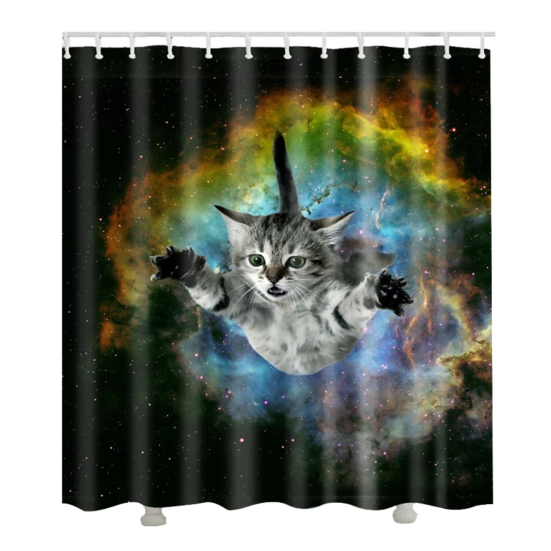 Занавеска для ванной комнаты с 3d изображением мультяшного кота занавеска душа