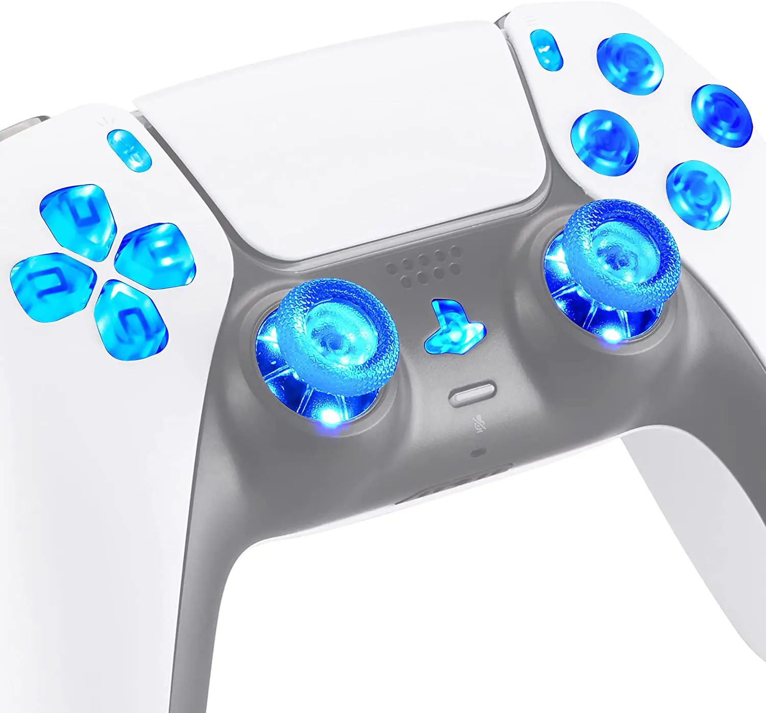 

Multi-Colors luminated D-pad Thumbstick Share Option Home Face Buttons for PS5 Controller BDM-010 7 Colors 9 Modes DTF LED Kit