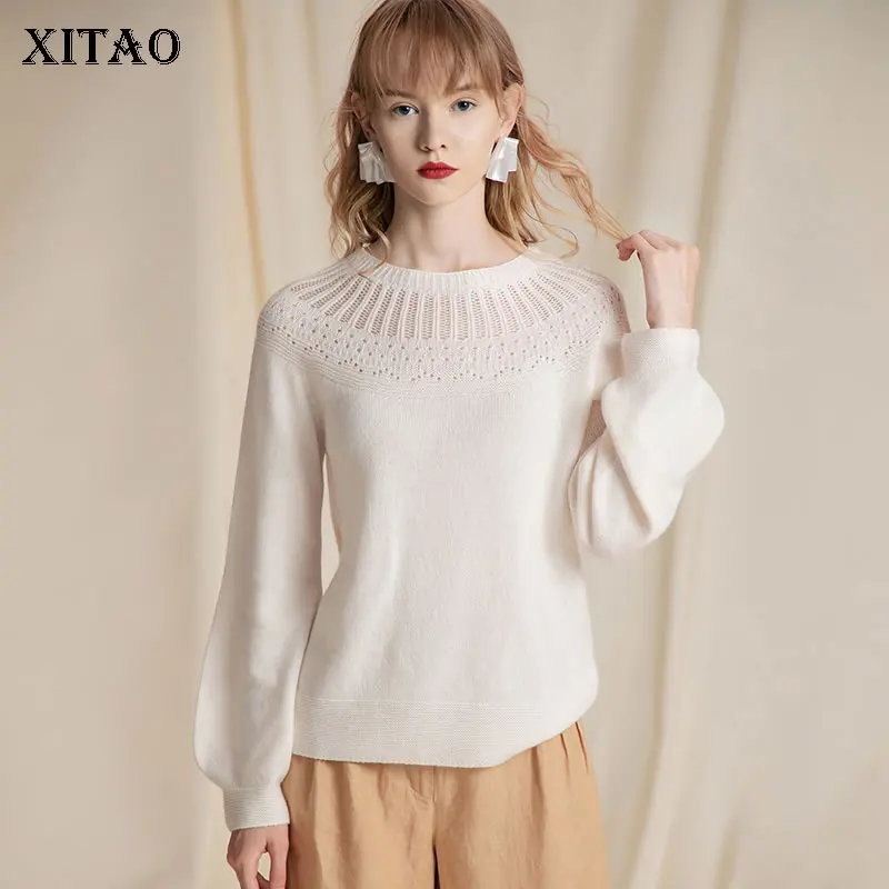 XITAO открытые на тонком каблуке тонкий свитер женская одежда 2019 Винтаж