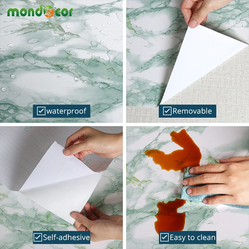 

Fashion Home Decor Marble Wall Stickers Self Adhesive Waterproof Countertop Furniture Contact Paper DIY PVC Wallpaper 30cm Width