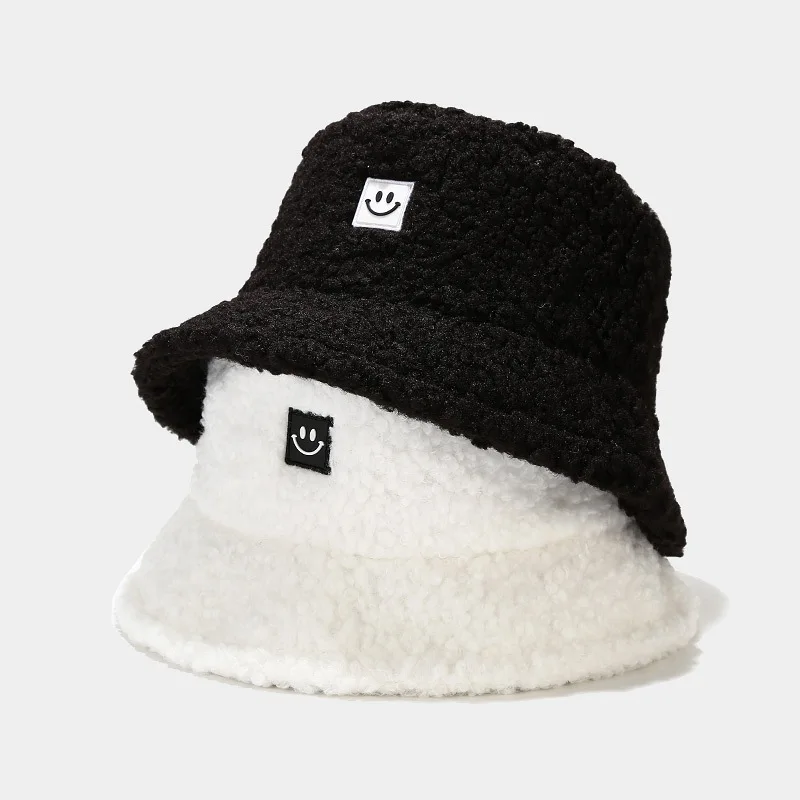 Панама теплая для мужчин и женщин ретро из овечьей шерсти с наклейками улыбки