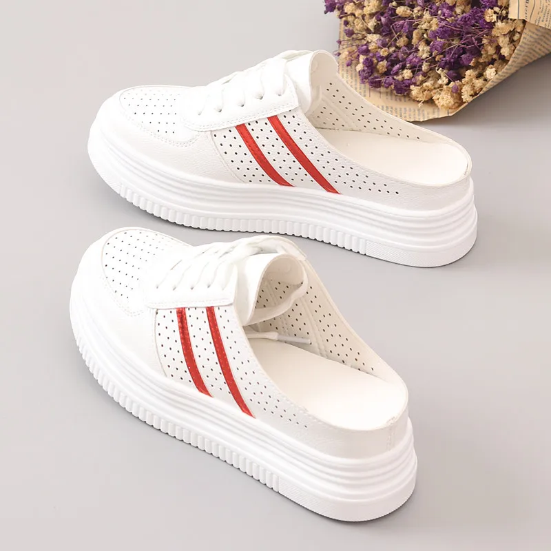 Туфли женские кожаные сандалии лоферы мягкая обувь на платформе без каблука Мокасины летняя для