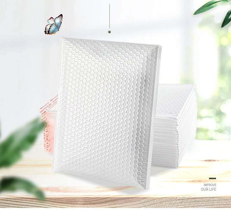 

New 50pcs White Pearl envelope bag for Bubble Mailer office packaging Padded Envelopes For Self Bag Gift Packaging