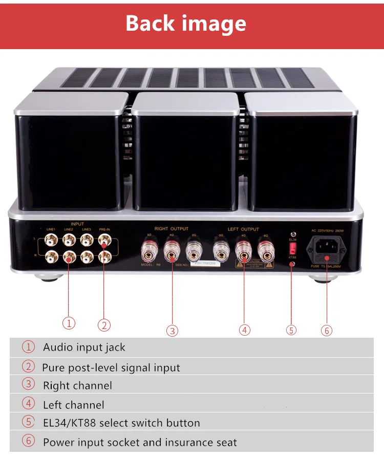 Douk аудио Hi-End KT88(EL34) Вакуумный ламповый усилитель стерео HiFi Встроенный усилитель мощности для наушников