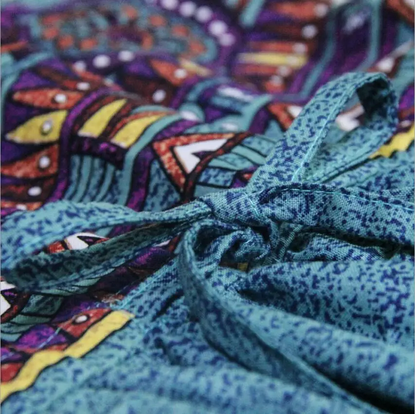 

Women's 2020 new fashion casual printed dress ethnic style Vintage ruffled vest dress ladies party Vestidos