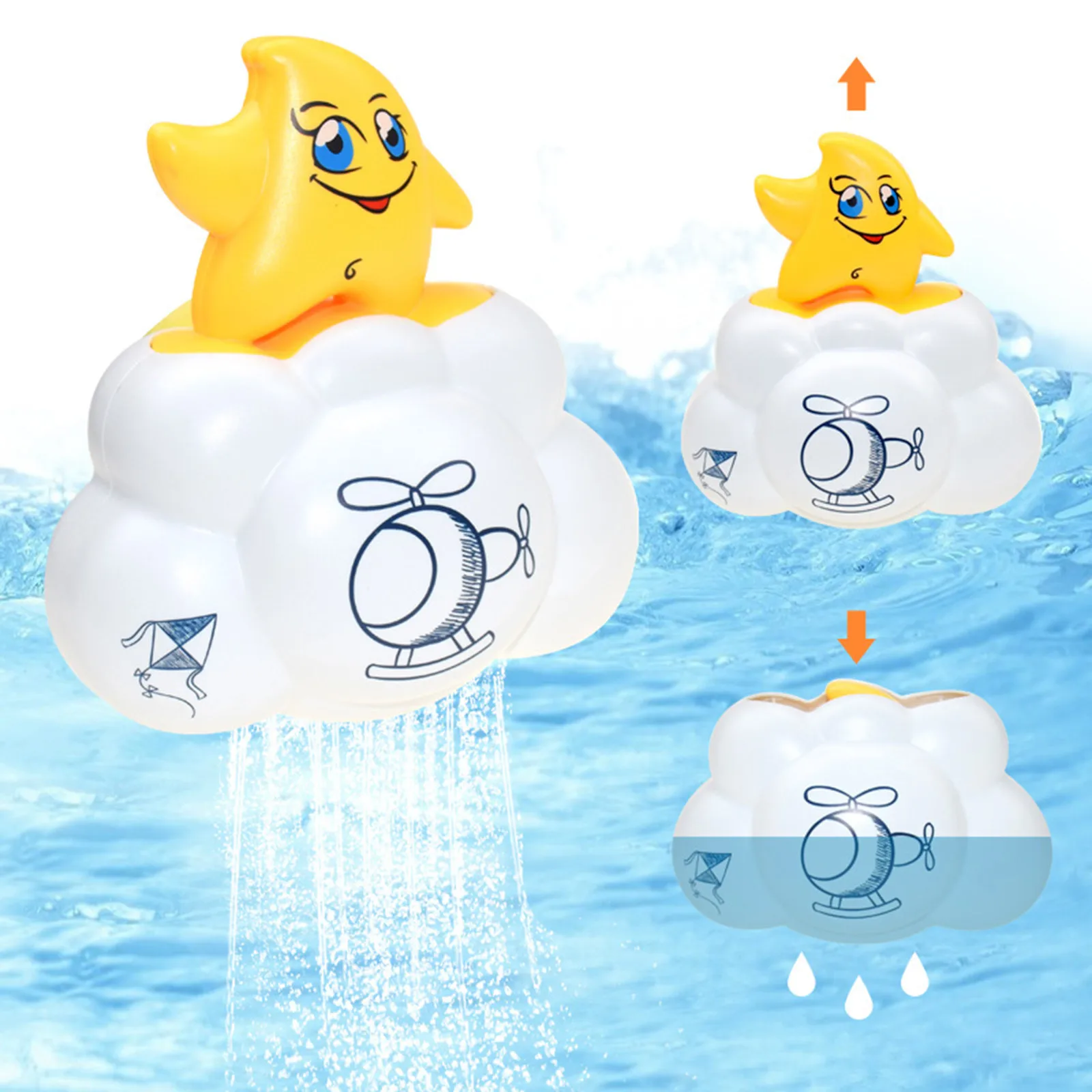 

Cartoon Sun Moon Star Water Toy Children Summer Beach Bath Water Toys Cartoon Can Hide Sun Moon Star Bath Toy Baby Birthday Gift