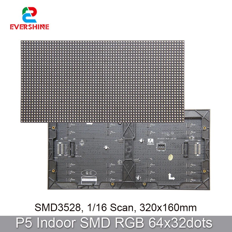 

Free Shipping SMD3528 P5 RGB Full Color 320x160mm 64x32Pixels 1/16s Indoor Led Matrix Module Display Screen