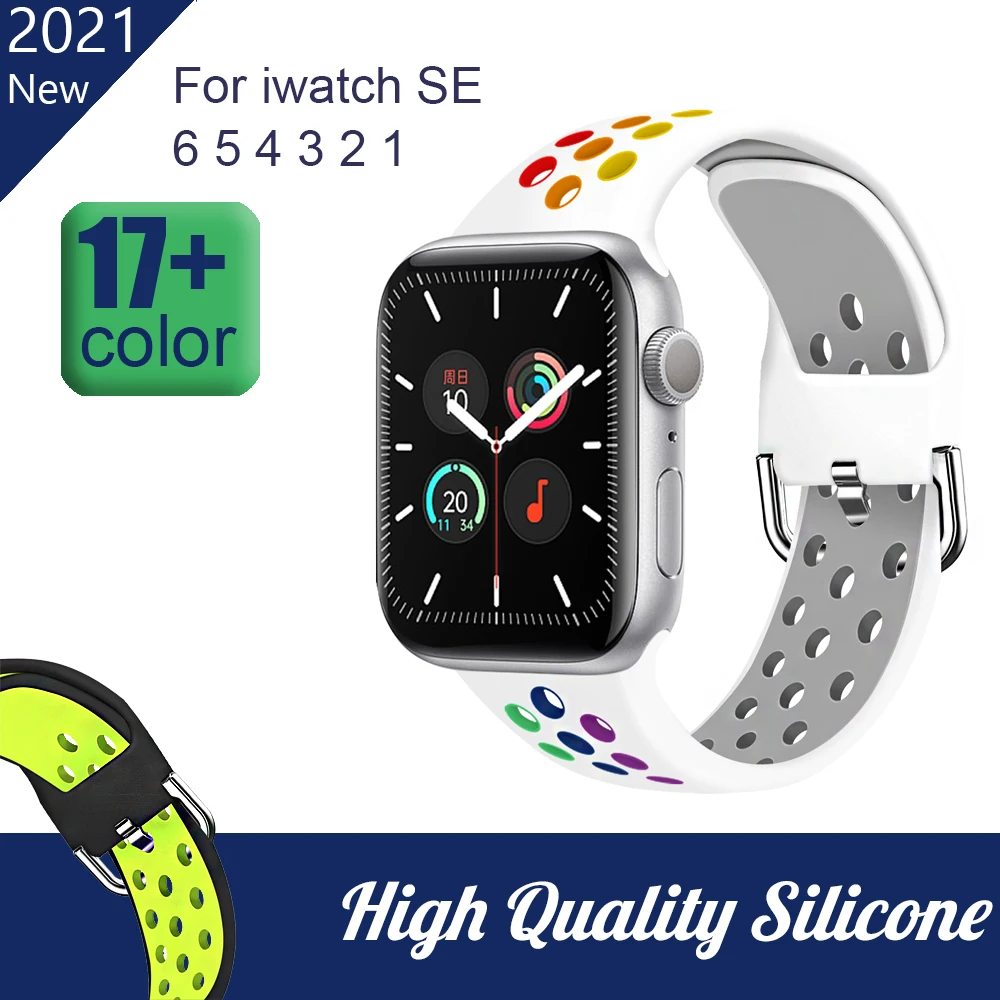

Strap for Apple Watch Band Se 40mm 44mm/42mm/38mm Accessories Silicone Belt Sport Bracelet on iWatch Series 6 5 4 3 21 Watchband