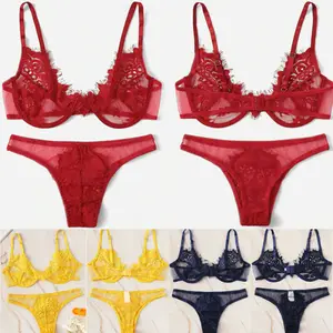 Женский сексуальный комплект нижнего белья Bralette, женский кружевной комплект из 2 предметов, бюстгальтер и трусики, 3 цвета, сексуальный комплект, костюм