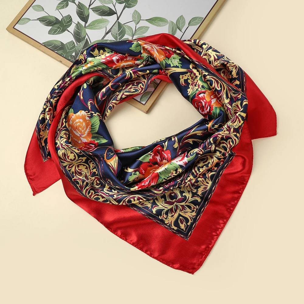 

Летний квадратный шарф в европейском и американском стиле с принтом