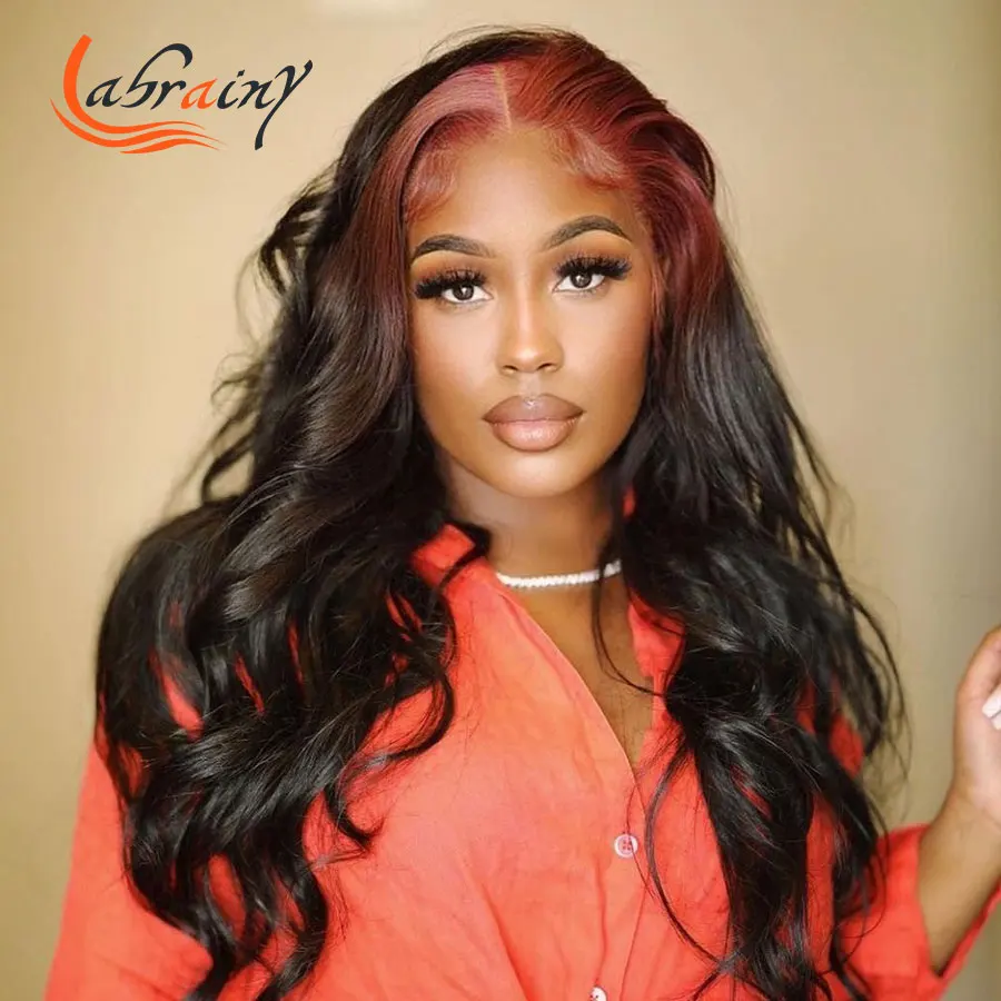 

Omber Burgundy 99J Colored 13x4 HD Lace Fronatl Human Hair Body Wave Wigs Red Lace Front Wavy Wig Water Wave Full Women 13x6x2