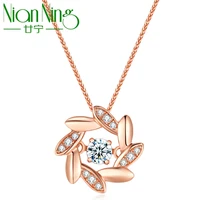 nianning 18k real gold necklaces for women rose gold really au750 necklace fine jewelry pendant0 96g chain0 62g