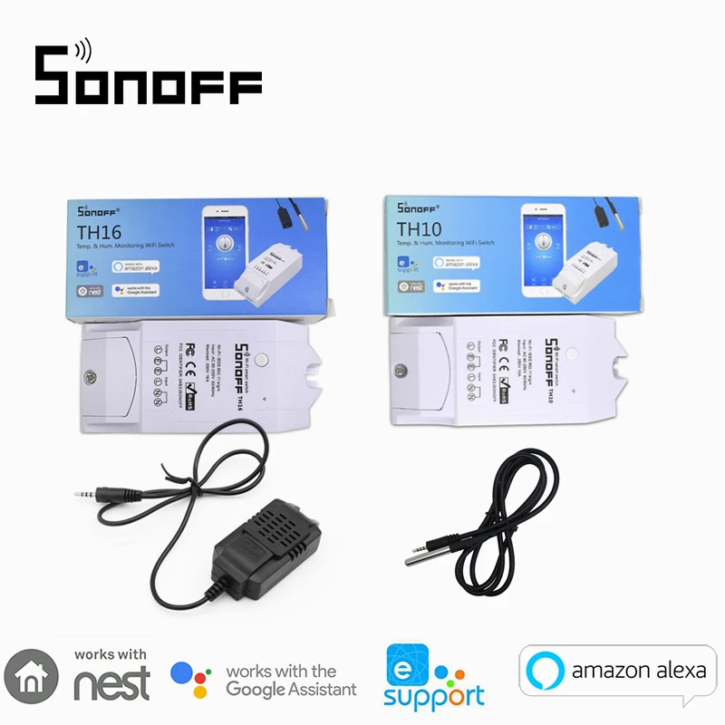 Sonoff TH10A/16A датчик контроля температуры и влажности WiFi умный переключатель пульт дистанционного управления с функцией синхронизации
