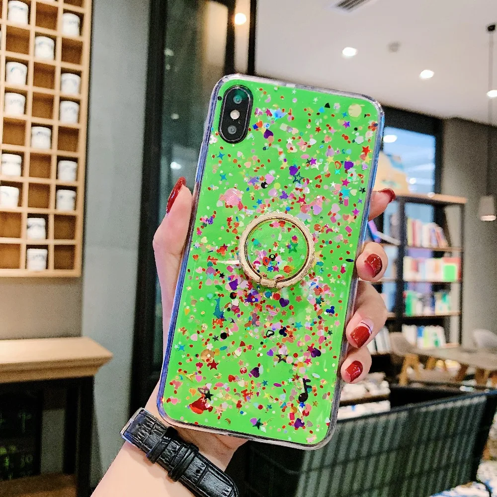 Сияющий с сияющими блестками и пайетками чехол для samsung Galaxy J4 Plus J6Plus J415F Крышка для samsung A7 A9 S10 S9 Note 9 A50 A30 A6
