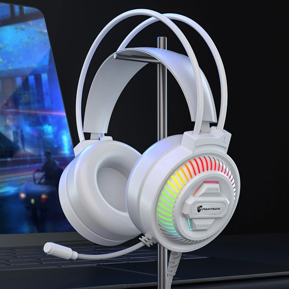 

Wired Gaming Headsets Stereo Headphones Surround Sound With Usb Microphones Colorful Lights PC Computers Laptops Games Earphone