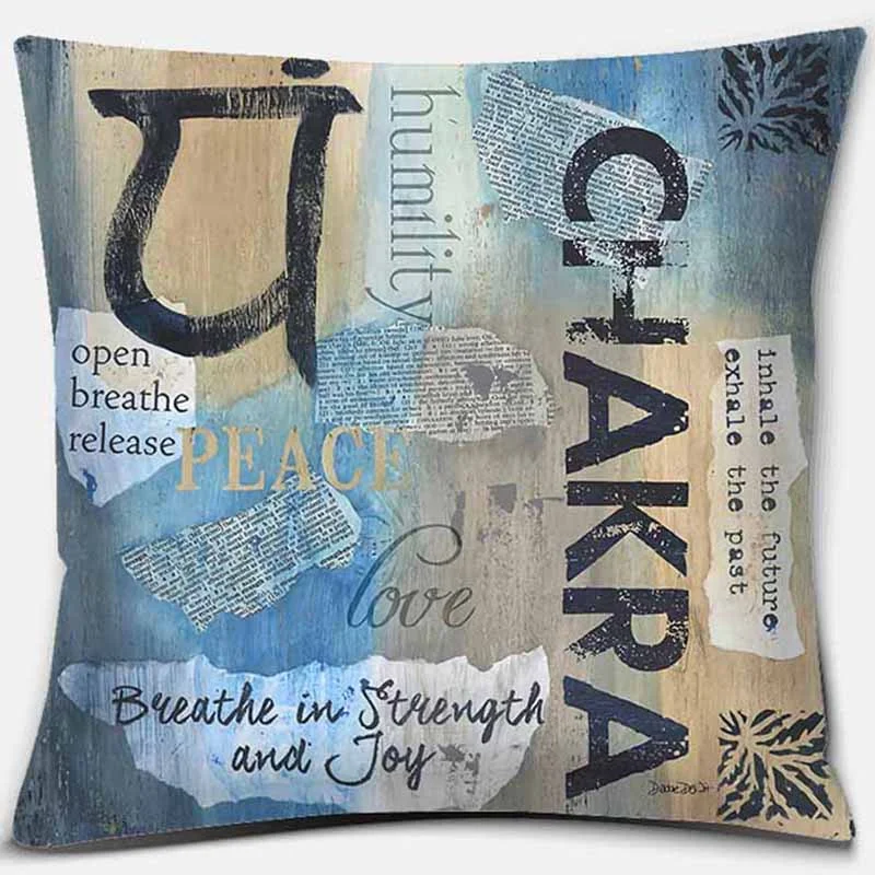 Чакра мантра Namaste Prana квадратная печать Наволочка украшения для дома обложка