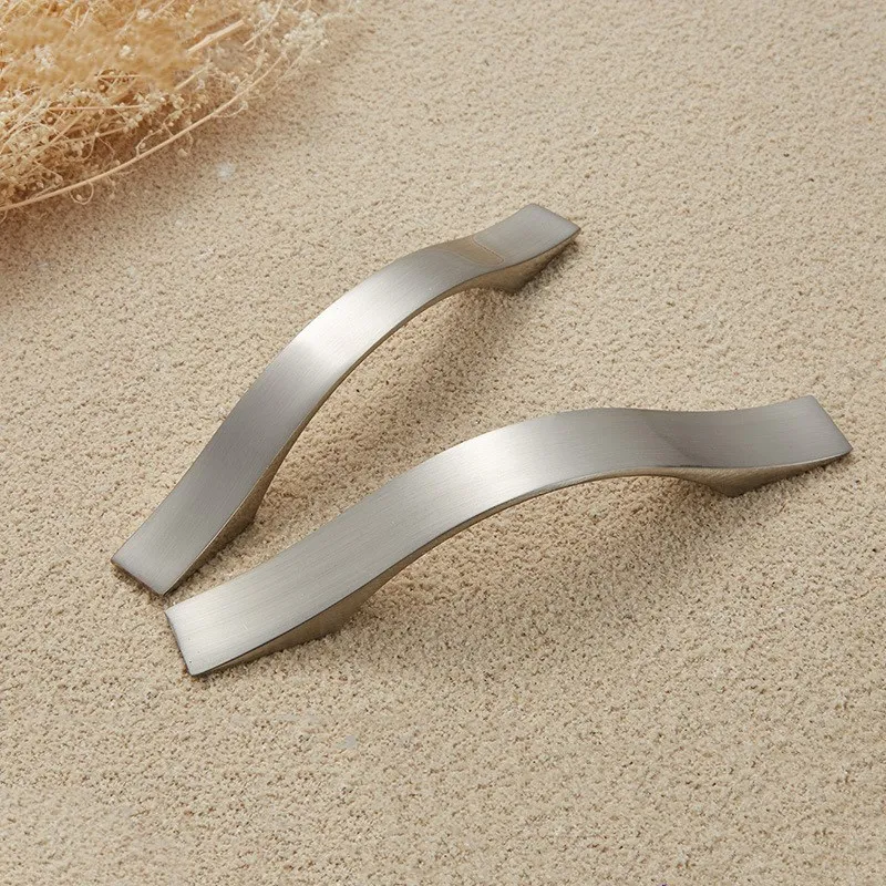 1 шт. современные дверные ручки для шкафа цинковый сплав матовое серебро ящика