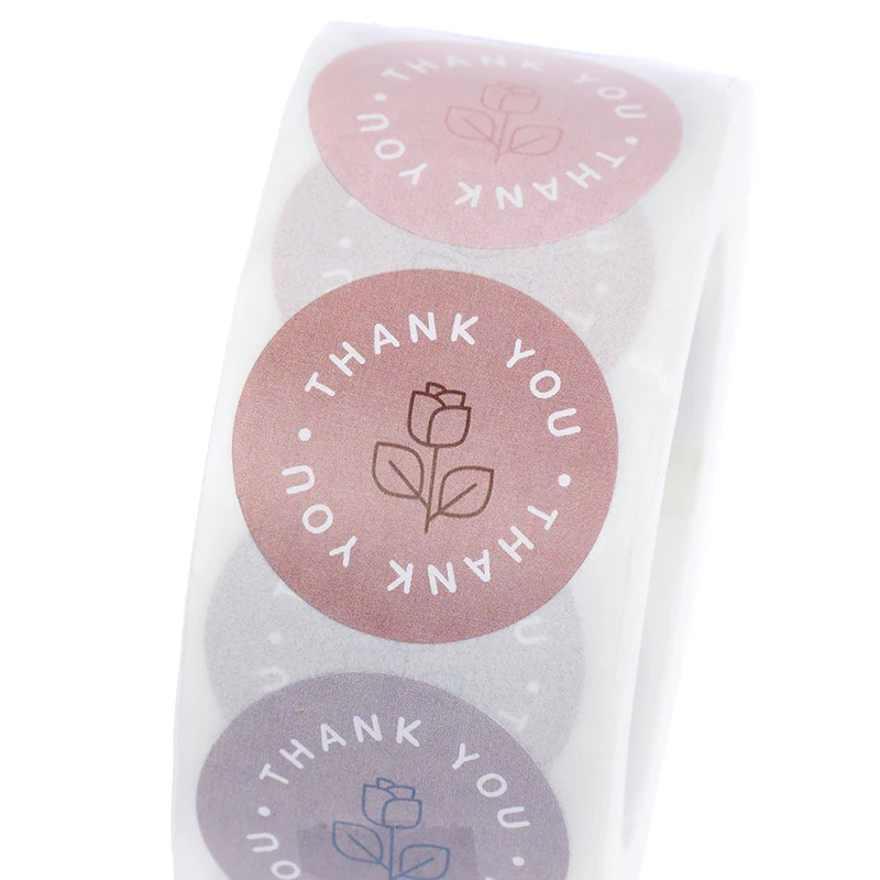 

500pcs Flowers Thank You labels Stickers Handmade Package Envelope Seal Label Scrapbooking Stationery Sticker Gift