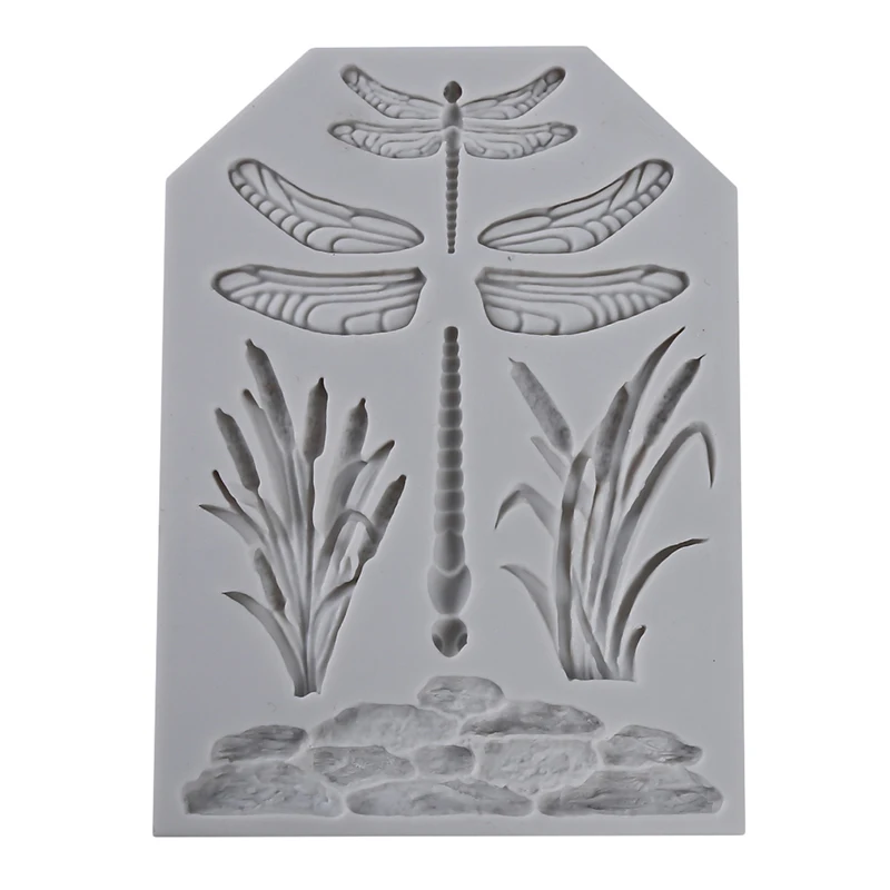 Стрекоза трава силиконовая форма помадка плесень торт украшения инструменты