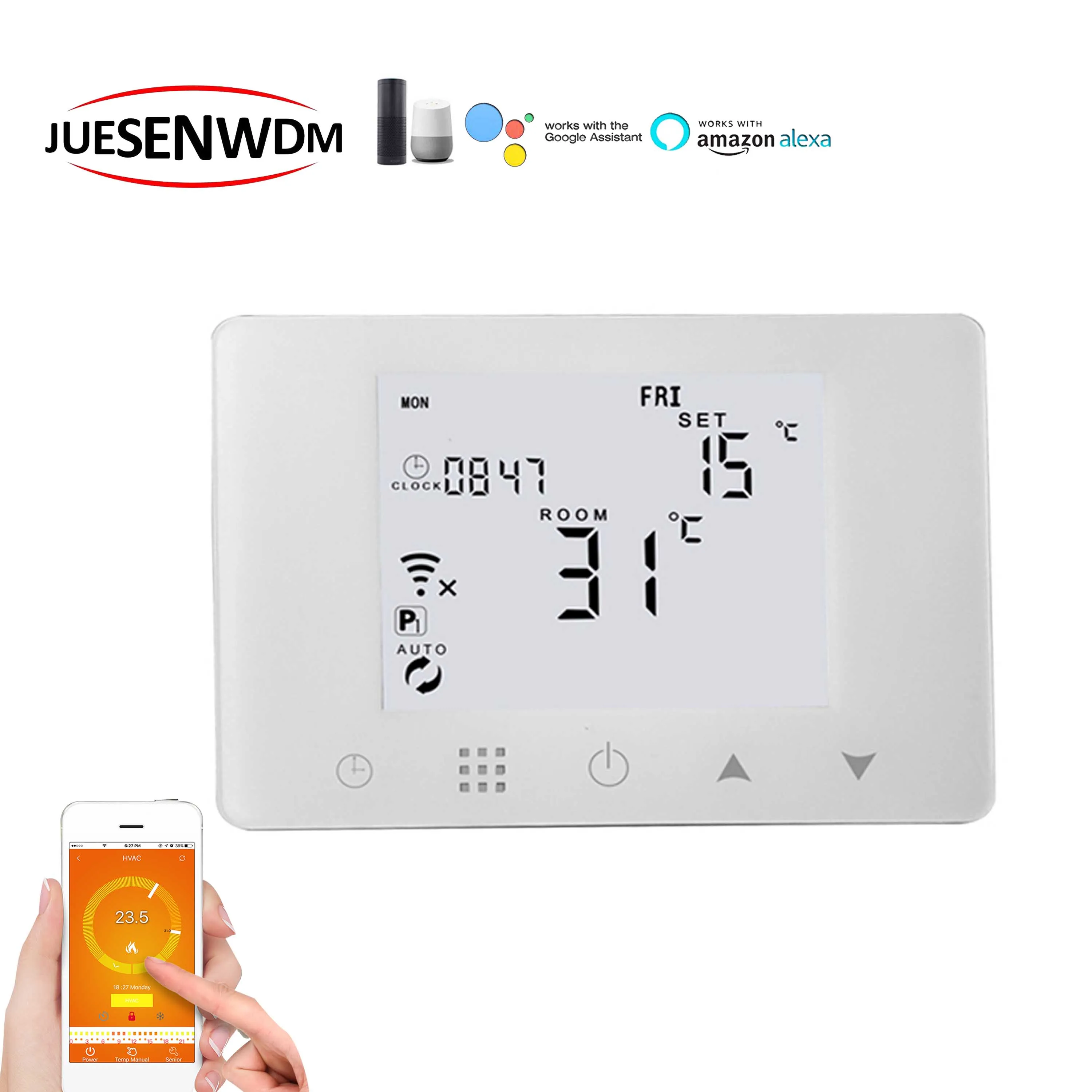 

Home Smart Thermostat WIFI&RF Warm System for Thermostatic Controls Works with Alexa Google Home