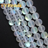 frosted austria white crystal moonstone glitter beads round loose charm beads for jewelry making diy women bracelet 6 8 10 12mm