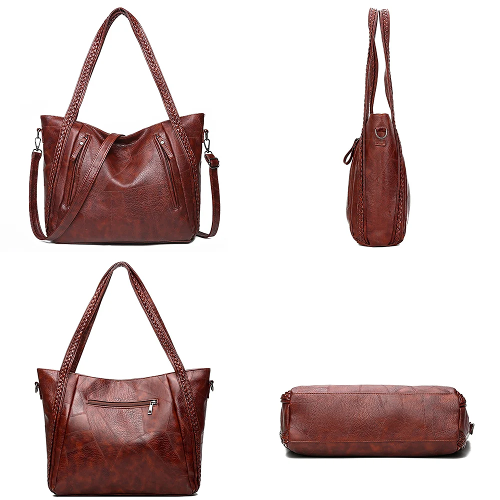 Роскошные винтажные сумочки модная плетеная мягкая кожаная женская сумка