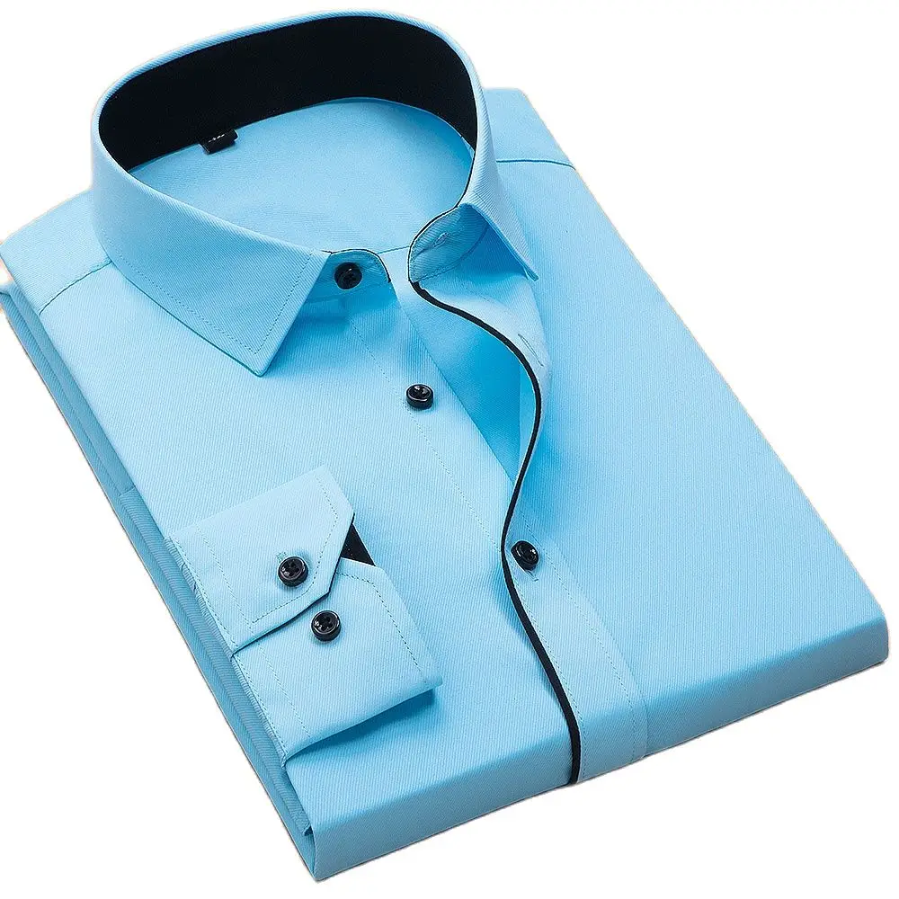 Рубашка мужская в стиле оверсайз размера плюс 8xl однотонная деловая Классическая