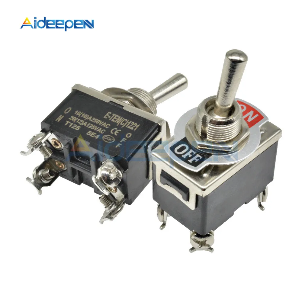 E-TEN(C)1221 MIni автоматический переключатель черный 4-контактный выключатель ВКЛ-ВЫКЛ