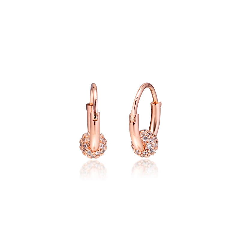 

Pave Bead Hoop Earrings Sterling Silver Jewelry Hoop Earrings For Woman Wedding Fashion Elegant Earrings