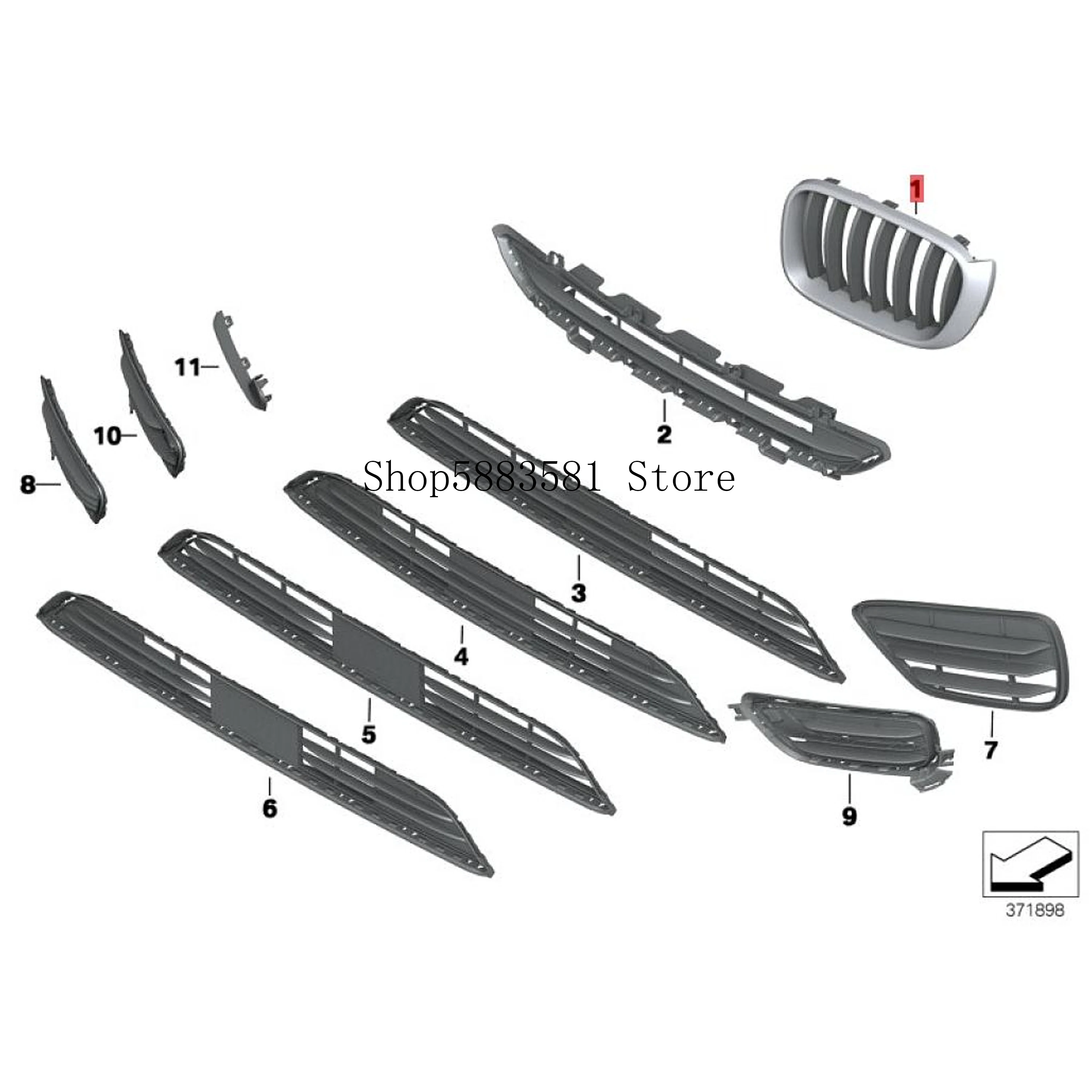 

Автомобильная декоративная пластина 51_7817, декоративный элемент, передняя решетка bm w X3 F25, декоративная решетка TITAN до 2014/04