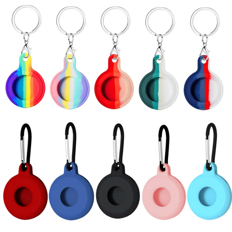

Trackers Silicone Case For Apple Airtag Anti-lost Tracker Keychain Bumper Locator Protective Cover For Apple Airtag Accessories